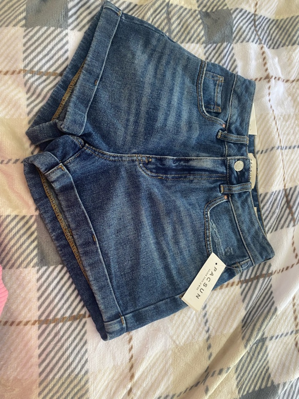 PacSun Blue Denim Roll-Cuff Shorts